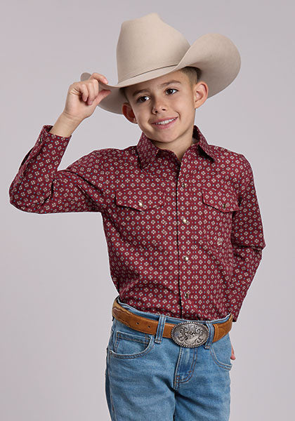 ROPER BOY Amarillo RED LONG SLEEVE BUTTON UP SHIRT