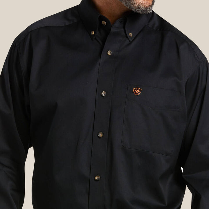 ARIAT MENS BLACK BUTTON UP WESTERN CLASSIC CASUAL DRESS SHIRT