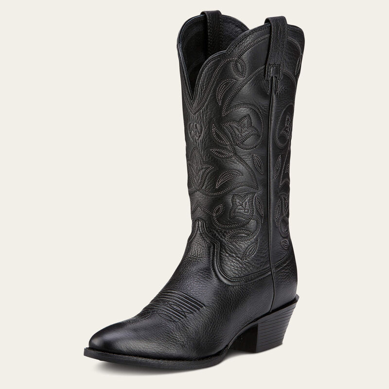 ARIAT WOMENS BLACK Heritage R Toe Western Boot