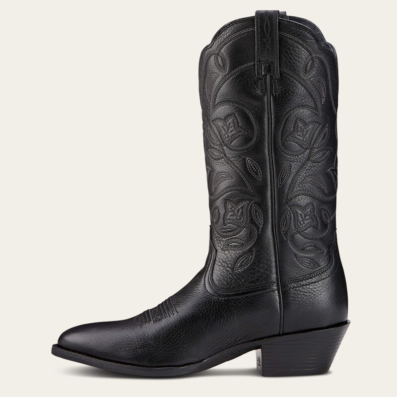 ARIAT WOMENS BLACK Heritage R Toe Western Boot
