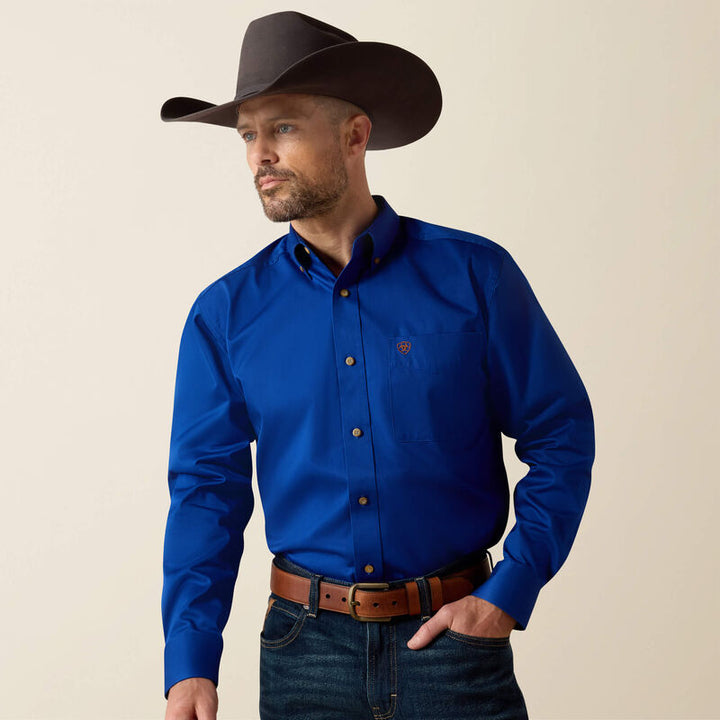 ARIAT MENS Solid Twill Classic Fit ULTRAMARINE BUTTON UP SHIRT