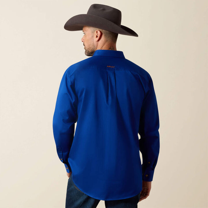ARIAT MENS Solid Twill Classic Fit ULTRAMARINE BUTTON UP SHIRT