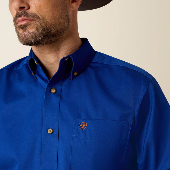 ARIAT MENS Solid Twill Classic Fit ULTRAMARINE BUTTON UP SHIRT
