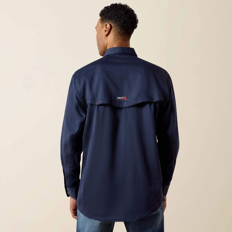 ARIAT MEN'S FLAME RESISTANCE NAVY Solid Vent Work SHIRTS