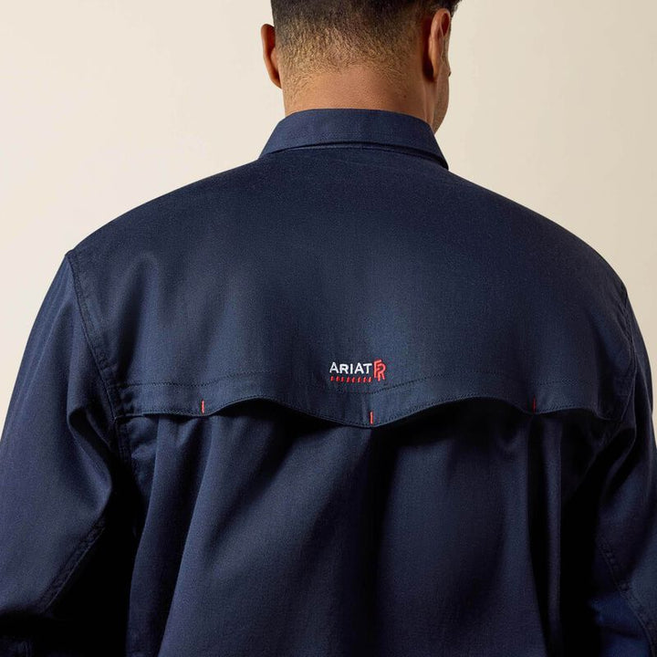 ARIAT MEN'S FLAME RESISTANCE NAVY Solid Vent Work SHIRTS