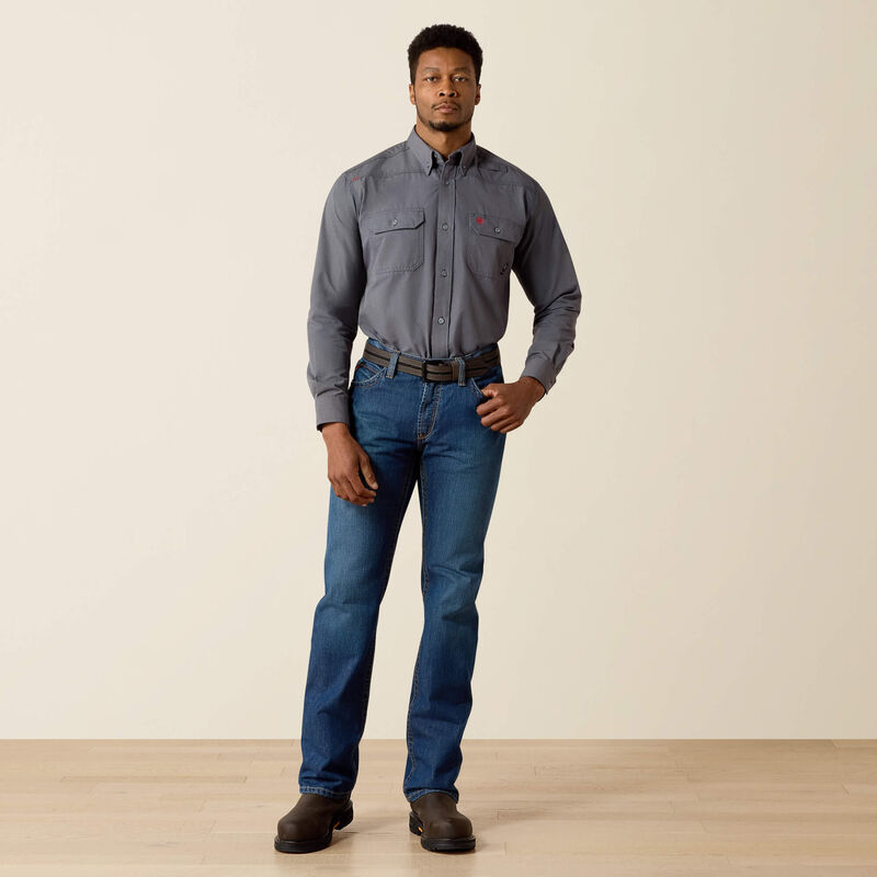 Ariat Mens flame-resistant FR Gunmetal Featherlight Work Shirt