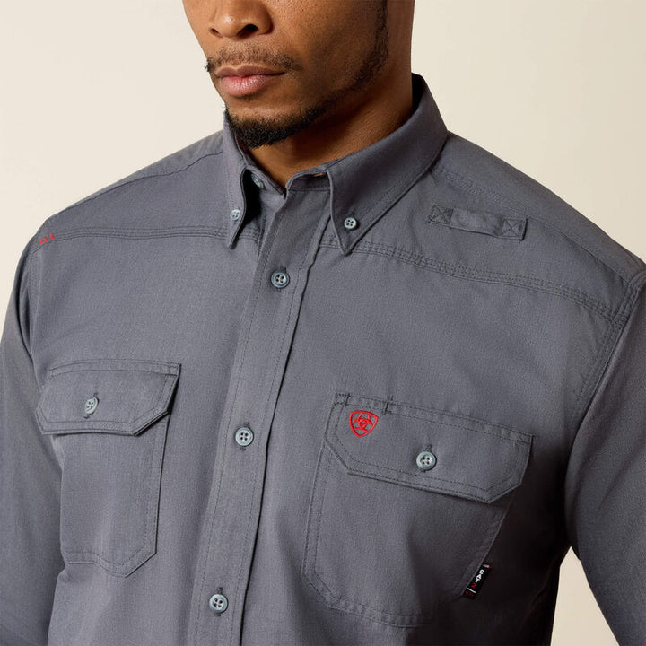 Ariat Mens flame-resistant FR Gunmetal Featherlight Work Shirt