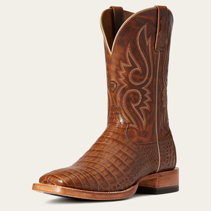ARIAT Men's Relentless Caiman Belly Leather Square Toe Boots