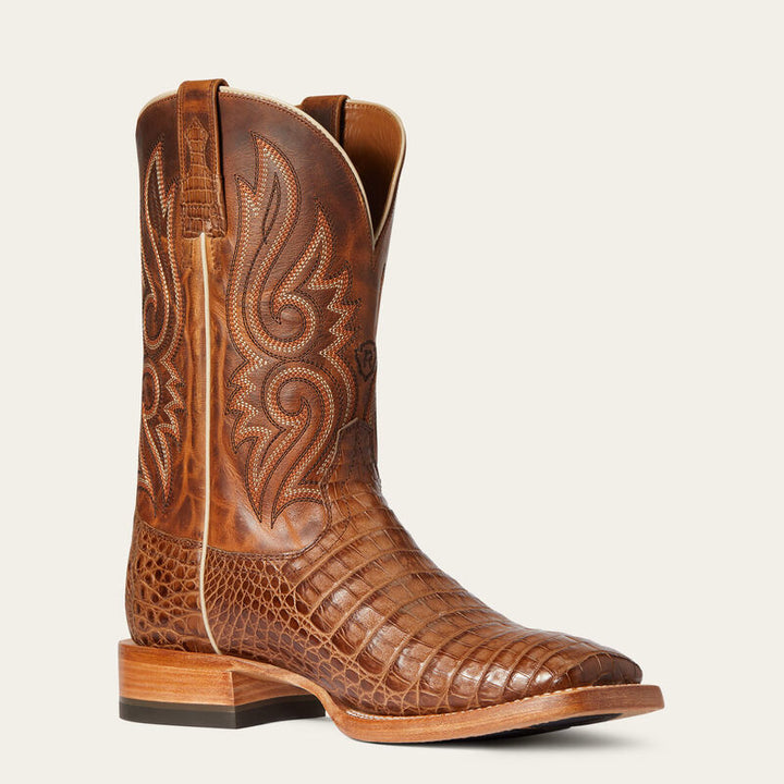 ARIAT Men's Relentless Caiman Belly Leather Square Toe Boots
