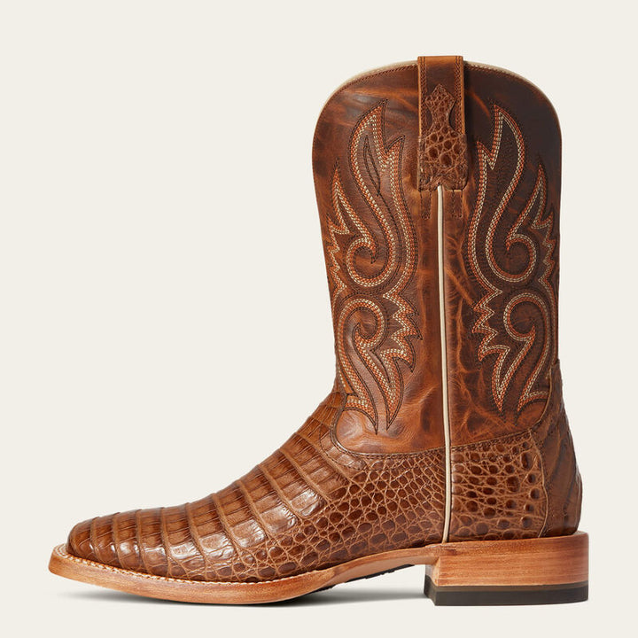 ARIAT Men's Relentless Caiman Belly Leather Square Toe Boots