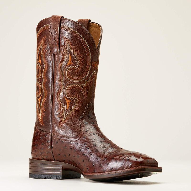 Ariat Men’s Barley Ultra Tobacco Full Quill Ostrich Boots