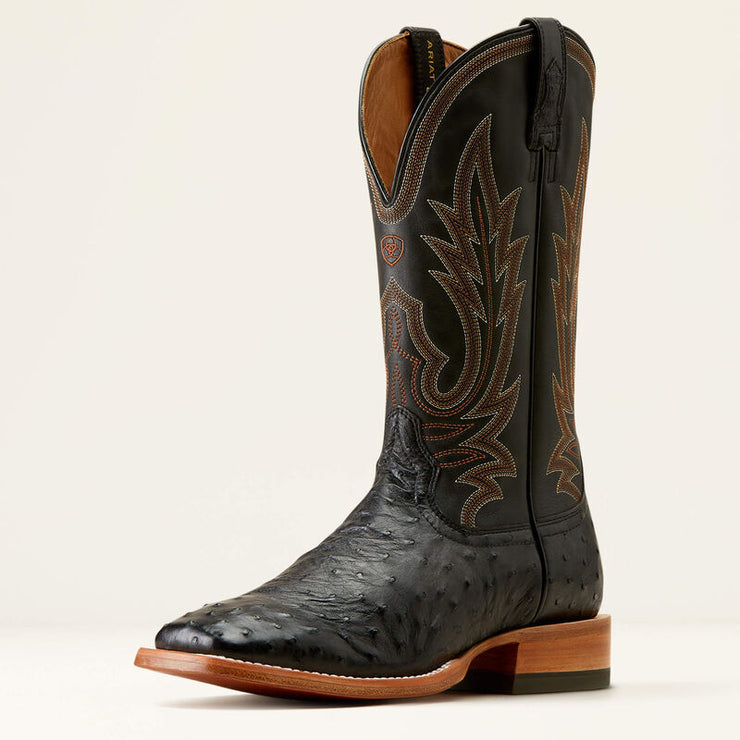 Ariat Men’s Showboat Black Full Quill Ostrich Boots