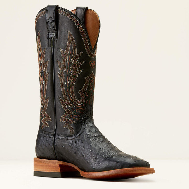 Ariat Men’s Showboat Black Full Quill Ostrich Boots