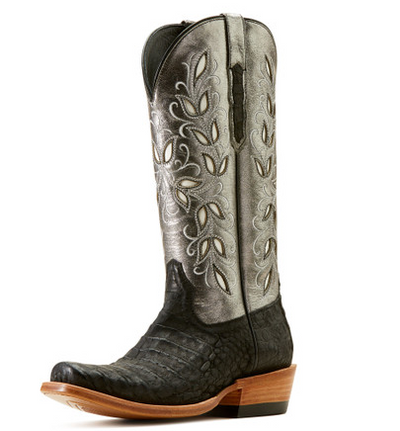 Ariat Ladies Futurity Silk Black Sueded Caiman Boots