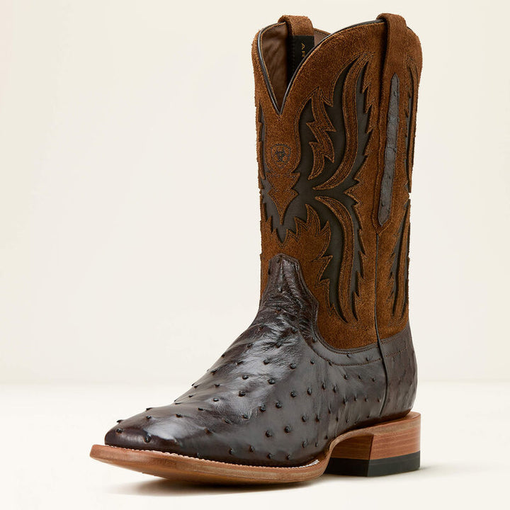 Ariat Men's Drifter Espresso Full Quill Ostrich Boots