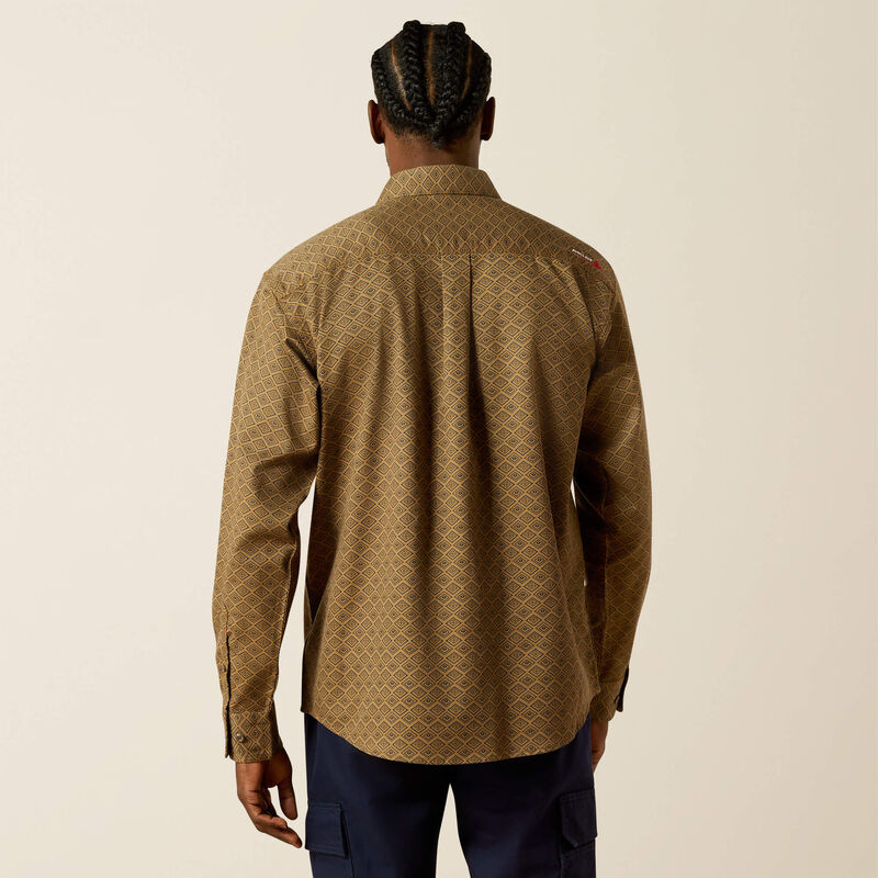 ARIAT MENS flame-resistant button-down Deniro Work Shirt