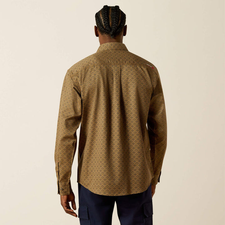 ARIAT MENS flame-resistant button-down Deniro Work Shirt