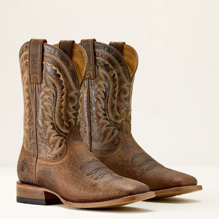 ARIAT MENS ROCK RIDGE SADDLE BROWN BISON WESTERN BOOT