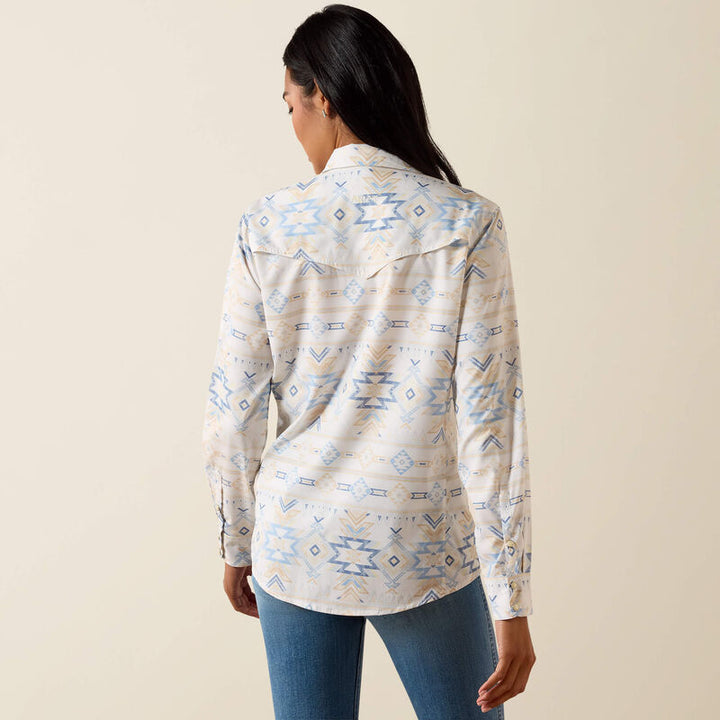 ARIAT LADIES WESTERN VENTTEK TURTLE DOVEFADED SOUTHWEST LS SHIRT