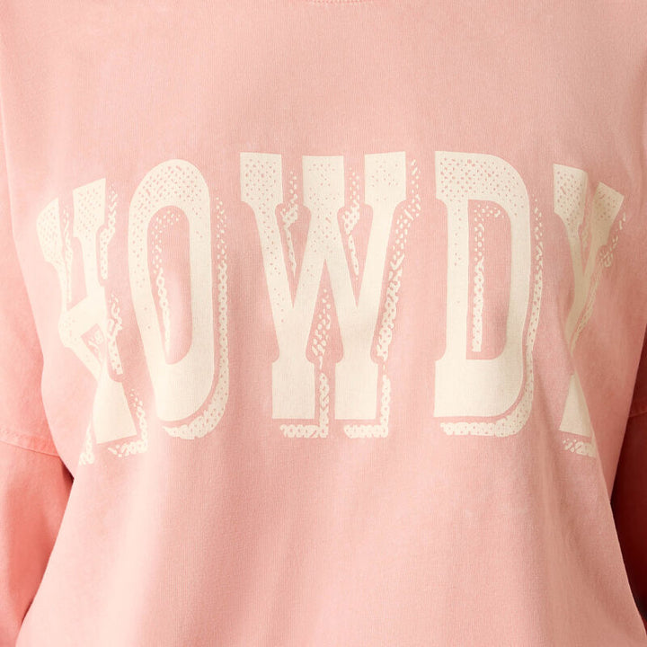 ARIAT WOMENS PINK HOWDY OVERSIZRD L/S SHIRT