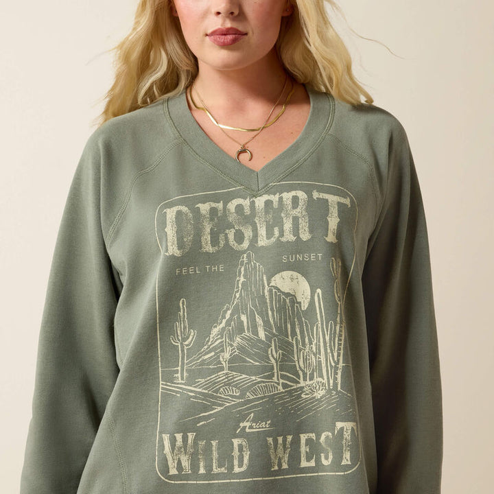 ARIAT WOMEN'S SEA SPRAY GREEN VICTORIA SWEATSHIRT