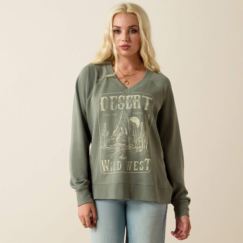ARIAT WOMEN'S SEA SPRAY GREEN VICTORIA SWEATSHIRT
