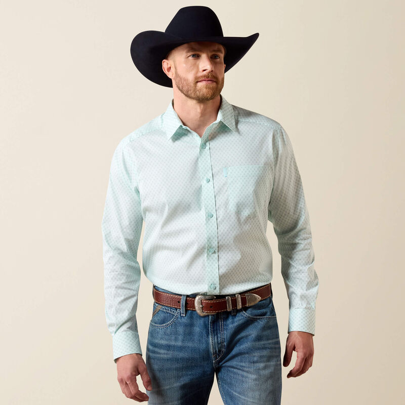 ARIAT MEN'S BLUE GLOW SOUTHWEST CROSSES SHIRT