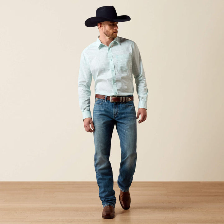 ARIAT MEN'S BLUE GLOW SOUTHWEST CROSSES SHIRT