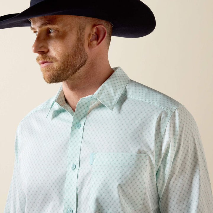 ARIAT MEN'S BLUE GLOW SOUTHWEST CROSSES SHIRT