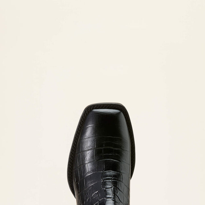 ARIAT MEN'S BOOKER CHELSEA BLACK CROC PRINT WIDE SQ TOE BOOTS