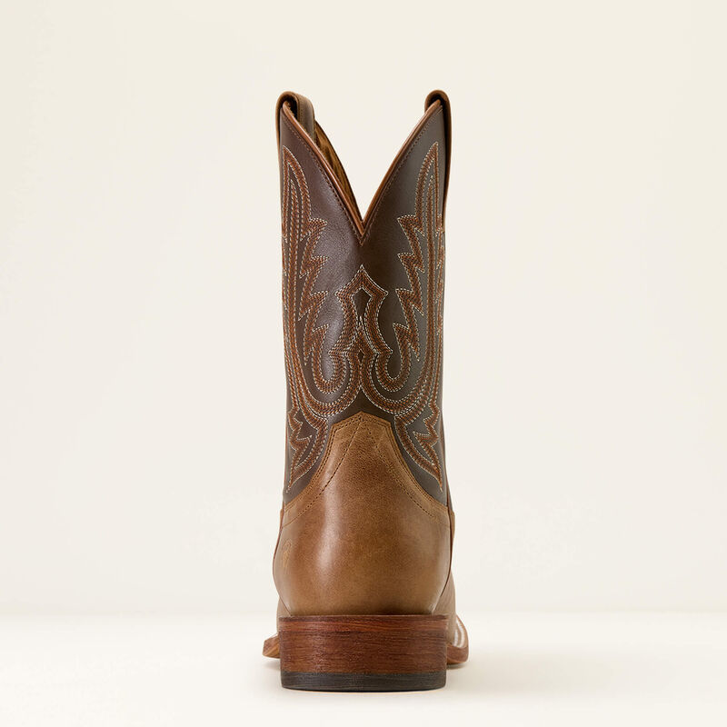 ARIAT MEN'S WHEAT TAN|SANTA FE BROWN County Roads Wide Square Toe Cowboy Boot