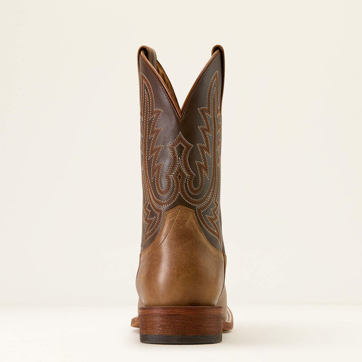 ARIAT MEN'S WHEAT TAN|SANTA FE BROWN County Roads Wide Square Toe Cowboy Boot