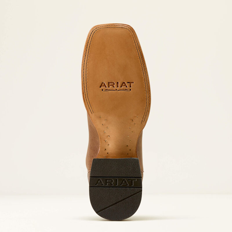 ARIAT MEN'S WHEAT TAN|SANTA FE BROWN County Roads Wide Square Toe Cowboy Boot