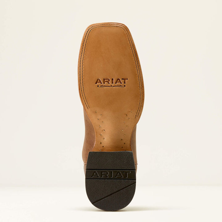 ARIAT MEN'S WHEAT TAN|SANTA FE BROWN County Roads Wide Square Toe Cowboy Boot