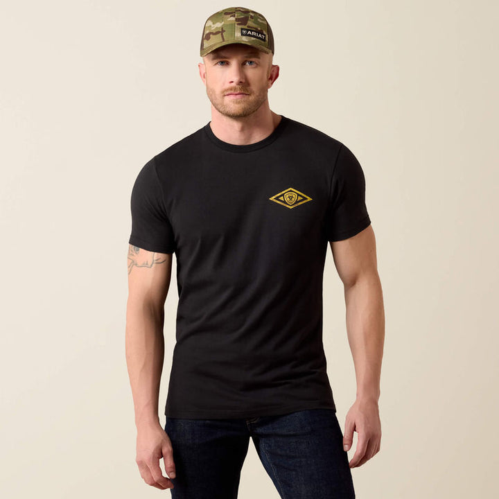 ARIAT MEN'S BLACK FORT KNOX LOCKS T SHIRT