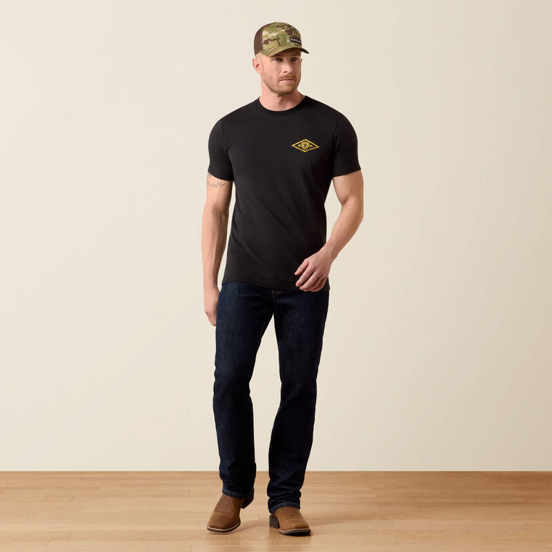ARIAT MEN'S BLACK FORT KNOX LOCKS T SHIRT