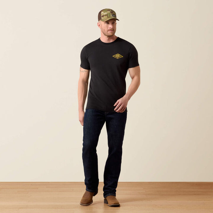 ARIAT MEN'S BLACK FORT KNOX LOCKS T SHIRT
