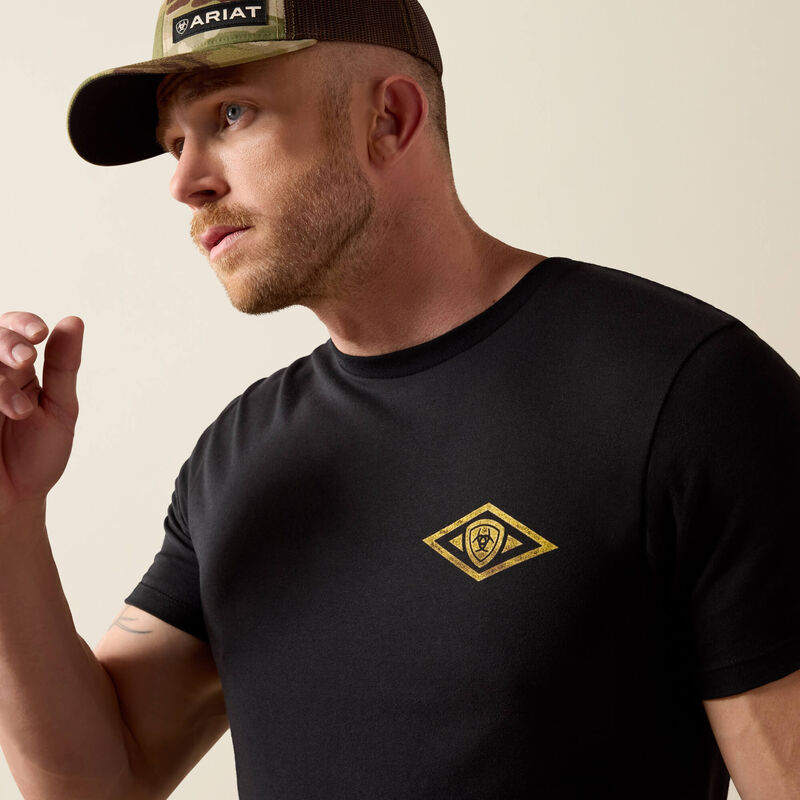 ARIAT MEN'S BLACK FORT KNOX LOCKS T SHIRT