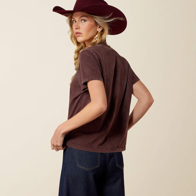 ARIAT WOMEN'S BROWN REBEL WITH A CAUSE T SHIRT
