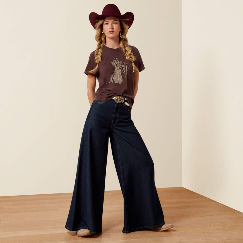 ARIAT WOMEN'S BROWN REBEL WITH A CAUSE T SHIRT