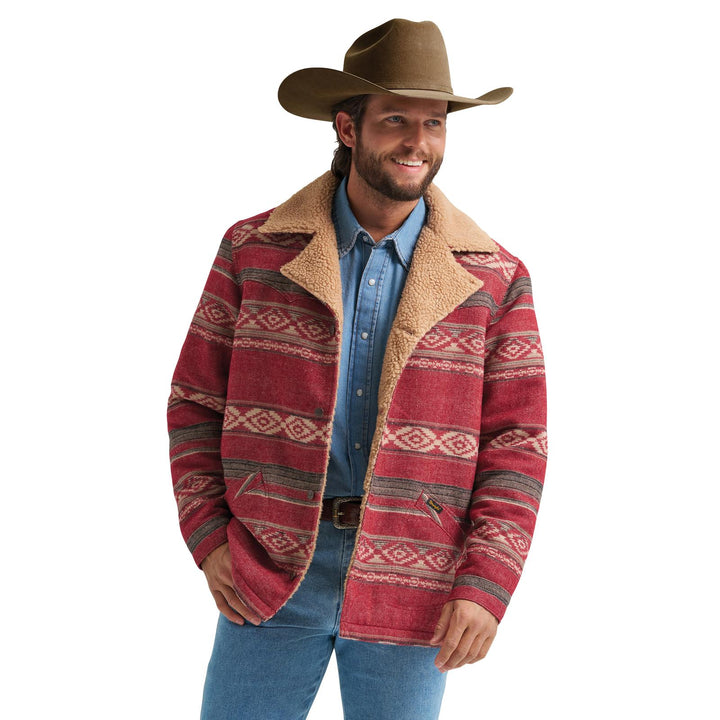 WRANGLER MENS Sherpa Lined Biking Red Wrange Jacket