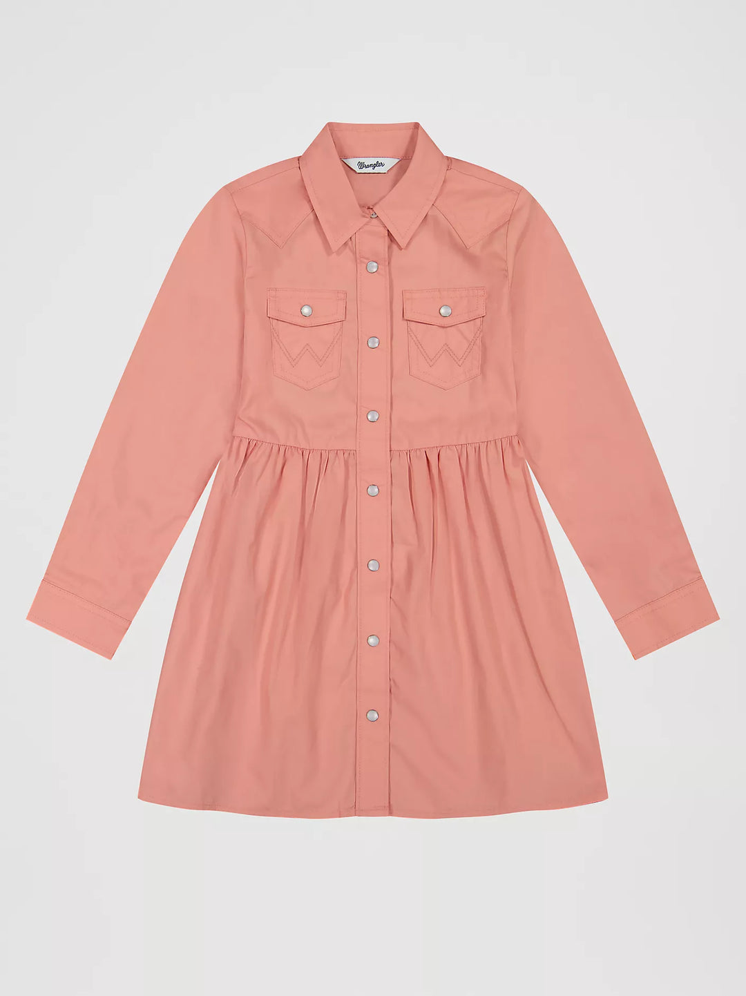 Wrangler Girl's Long Sleeve Pink Western Snap Dress