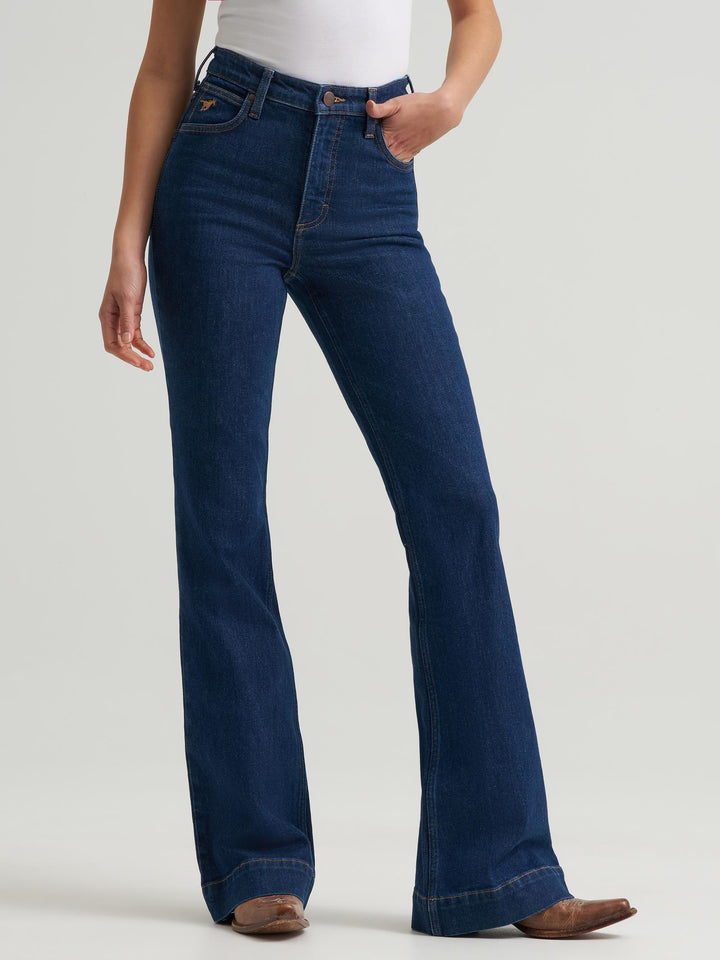 WRANGLER Women's High Rise Bell Trouser Riding Jean