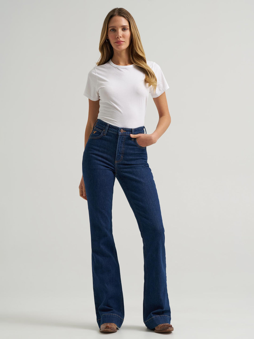 WRANGLER Women's High Rise Bell Trouser Riding Jean