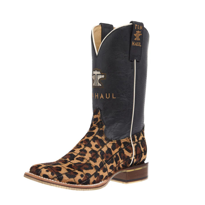 Tin Haul Women's Cheetah WILD THING Black Top Boot