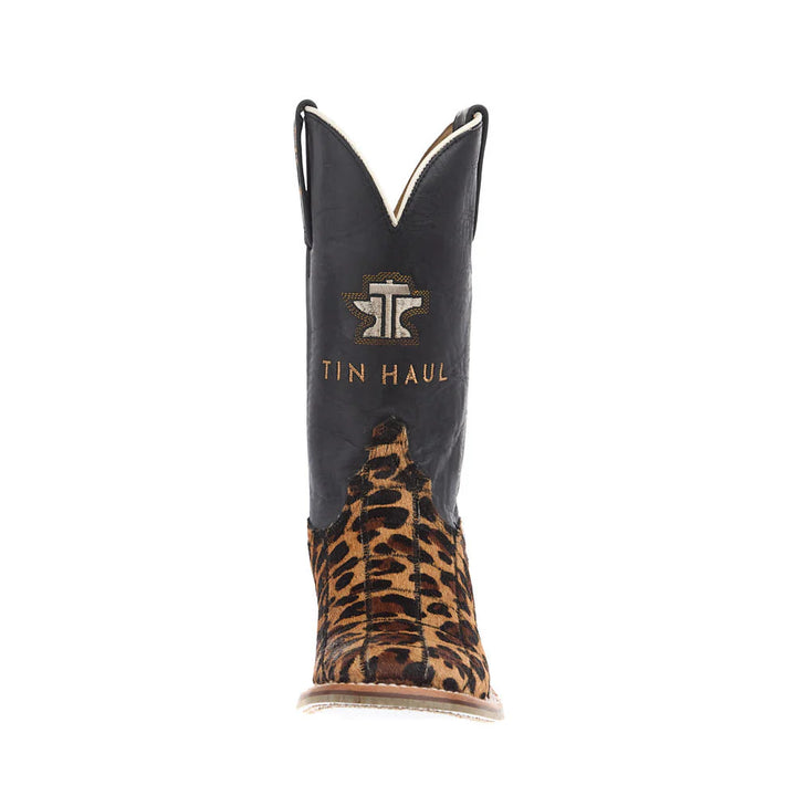 Tin Haul Women's Cheetah WILD THING Black Top Boot