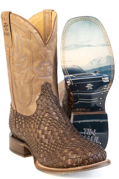 TIN HAUL MEN'S TORQUE TWISTER GOT SWAG SOLE WIDE SQ. TOE  BROWN BOOT