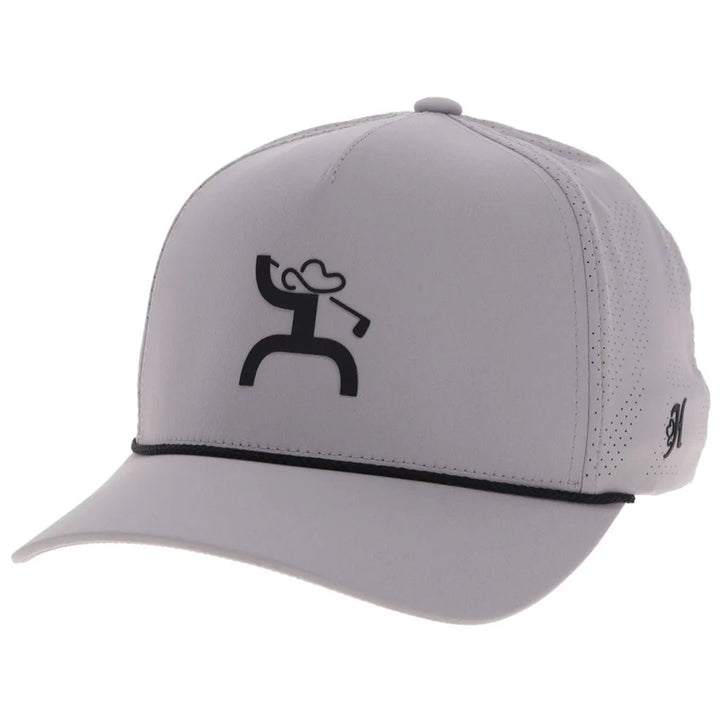 HOOEY MENS "ACE" LIGHT GREY W/BLACK HOOEY GOLF LOGO HAT