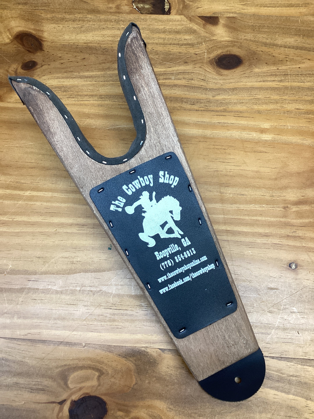 THE COWBOY SHOP LOGO SMALL LIGHT STAINED WOOD BOOT JACK