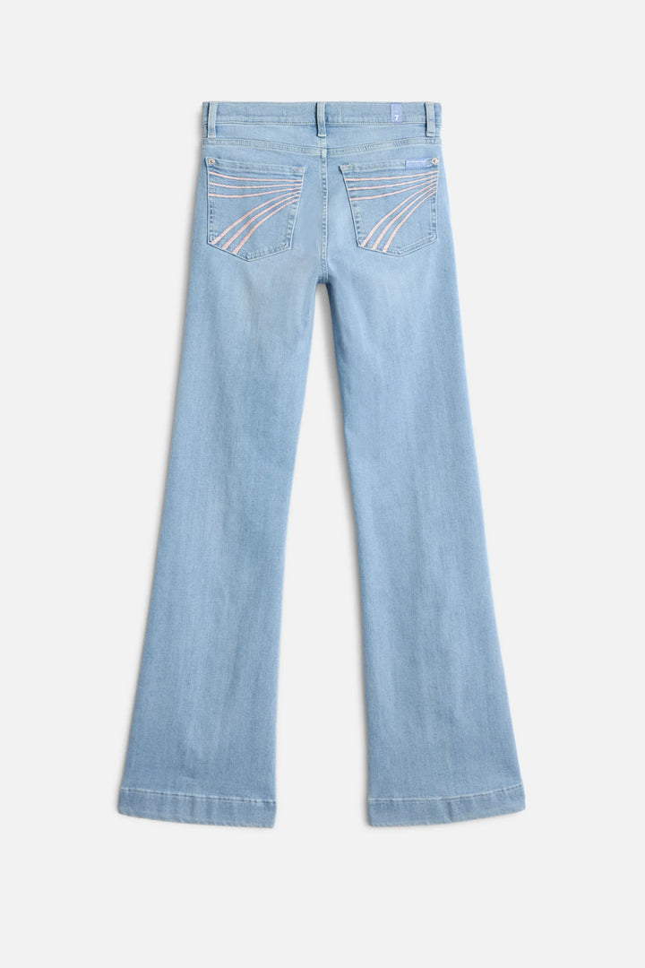 Seven Women's Dojo in Slim Illusion Indigo Bloom Flare Jeans